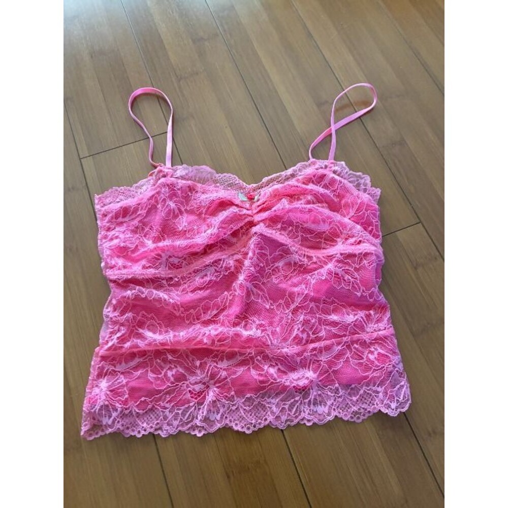Free People Intimately Essential Lacey Cami, Hot Pink Small
